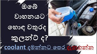 වාහනයට coolant දමන්නට පෙර මෙය බලන්න/coolant vs water/coolant sinhala/Vehicle Coolant Sinhala