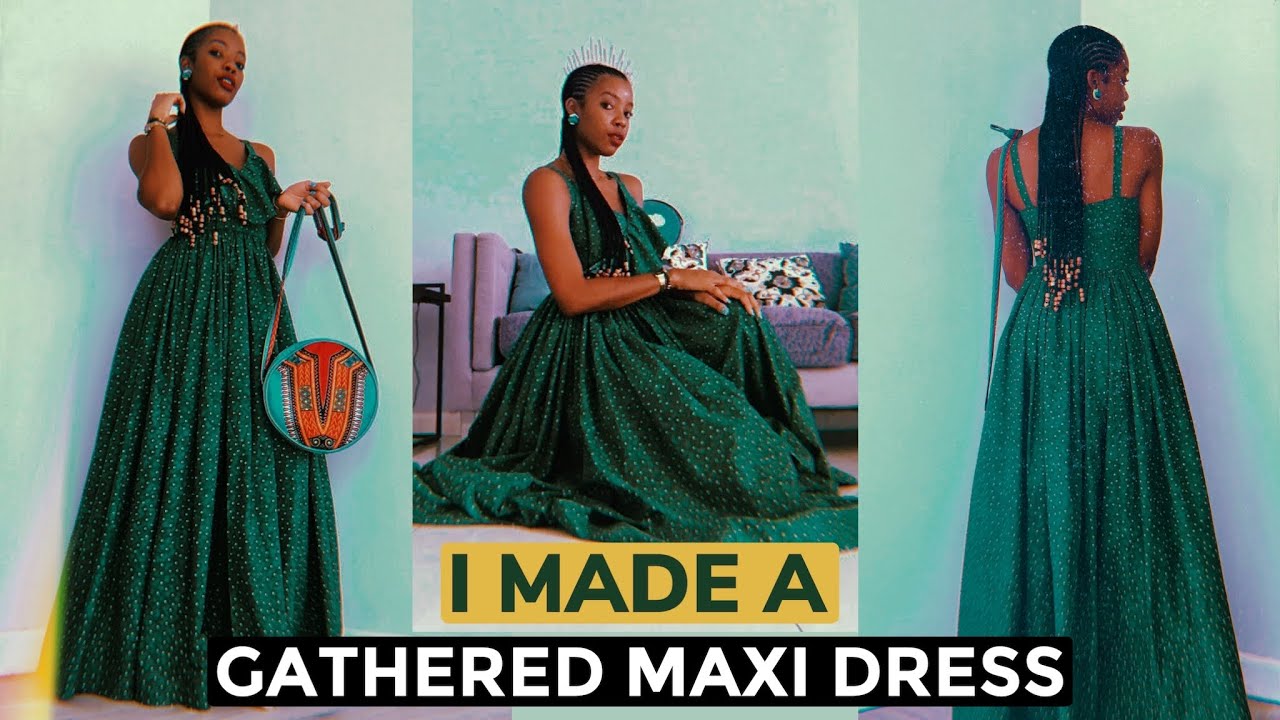 How To Sew a Gathered Maxi Dress Using Mcalls M7602  (DIY Gown) | SEW  QUAI