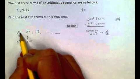 ALEKS: Finding the next terms of an arithmetic sequence with whole numbers (MC).