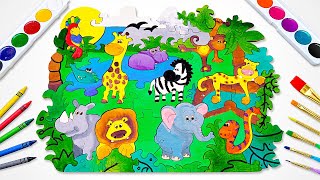 Lets Draw Color Jungle Animals Best Preschool Toddler Video