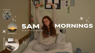 ♡  5AM PRODUCTIVE MORNINGS ♡ l self-care, homework, workouts and more!!