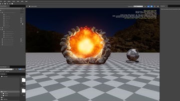 Stone portal. Effect from PopcornFX in O3DE.