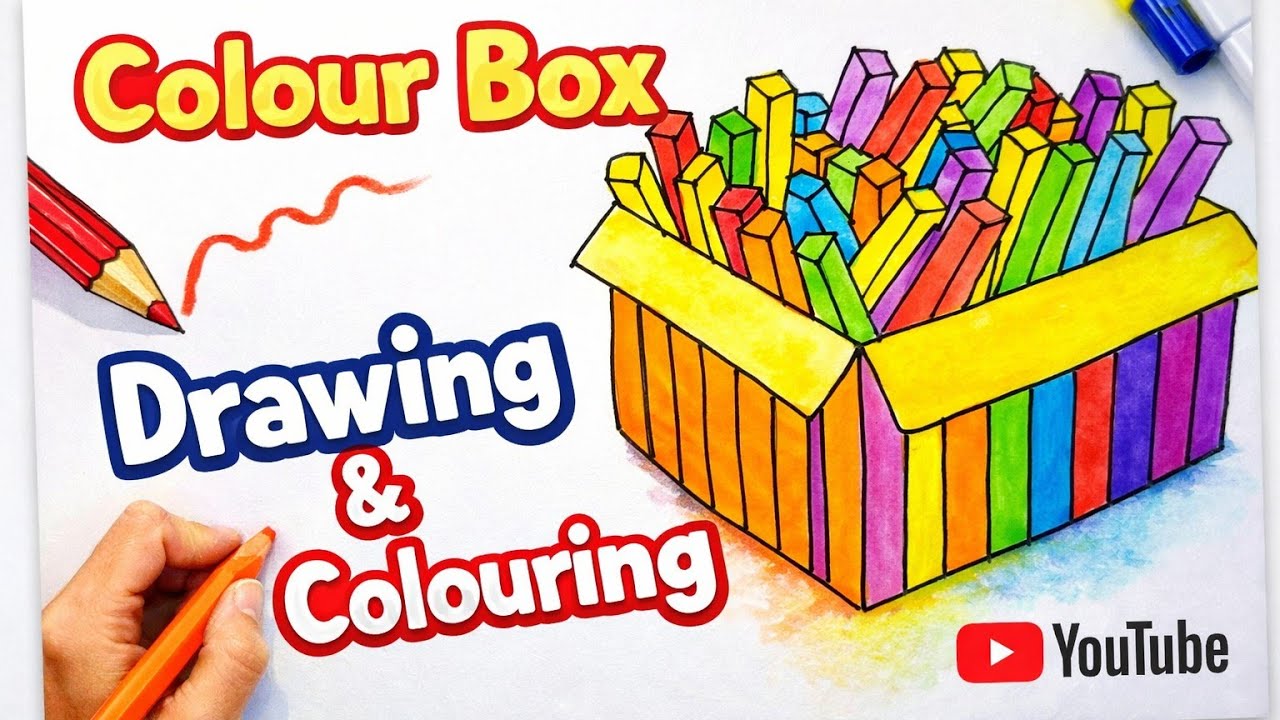 How to Draw a Colour Box ✏️ | Step by Step Drawing