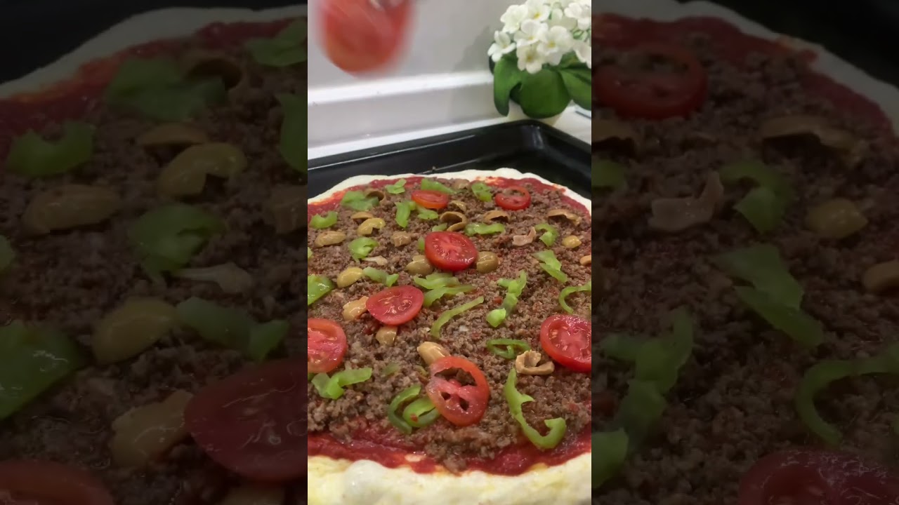 Hazır Fırın Ekmeği Hamurundan Kıymalı Pizza #food #pizza Hazır Fırın Ekmeği Hamurundan Kıymalı Pizza #food #pizza