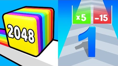 Happy cubes 2048 Vs Merge number run Master - ASMR gameplay ios games mobile Gameplay 