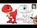 How to Draw Rhubarb T-Rex | Paw Patrol Dino Movie