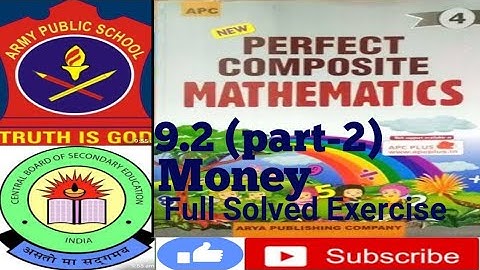 Class 4 Army/Cbse Full Solved Exercise 9.2(part-2) of Chapter-9 Money