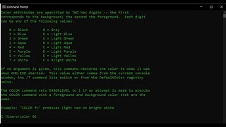 Text color change using command in CMD on | windows 10 |
