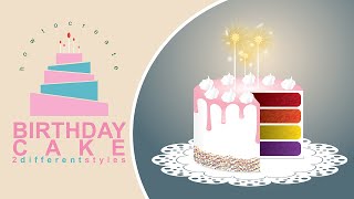 Draw with me | How to create birthday cake | Adobe Illustrator | For Beginners 101