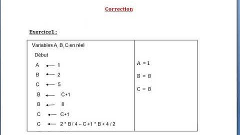 Exercices corrigé B- Algorithme- Informatique