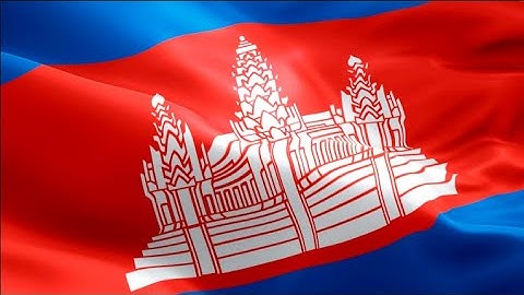Cambodian flag video waving in wind. Realistic Siem Reap Flag background. Cambodia flag Full HD