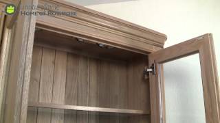Loren Oak Display Cabinet This delightful solid Loren Oak Display Cabinet incorporates two double glass doors and three adjustable glass shelves allowing all