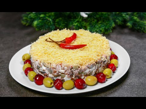 Лучший САЛАТ с куриной грудкой и шампиньонами!!!! За уши не оттащишь, так ВКУСНО!!!