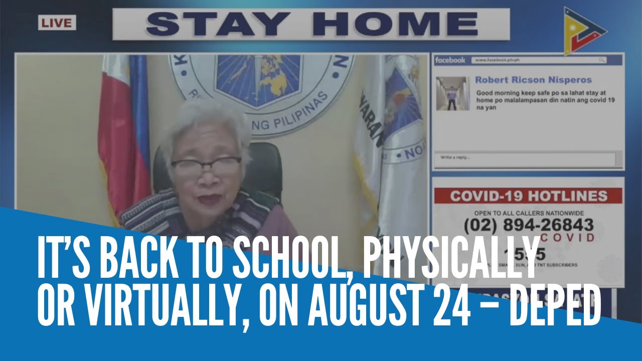 It's back to school, physically or virtually, on August 24 - DepEd ...