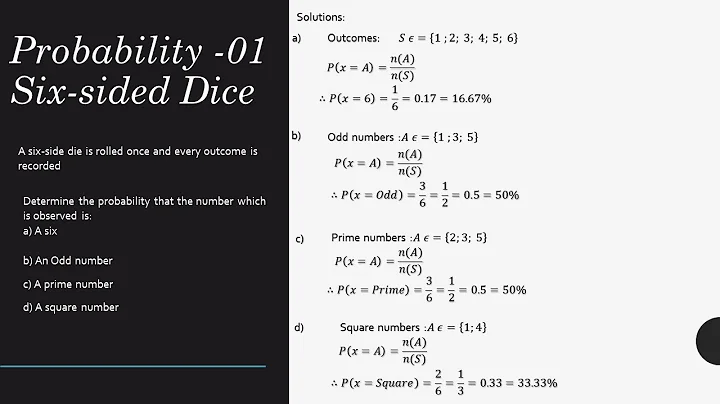 Probability - Lesson 01 - The Six-Sided Dice & Introduction