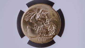 Lot 62 - Auction 61 - 1876 Gold Sovereign NGC MS 64 #5779944 012 AGW=0 2355 oz