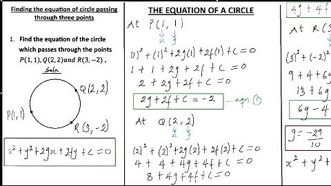 Finding the equation of a circle passing through three given points _ lesson 4