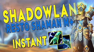Shadowlands RESTO SHAMAN Mythic Plus Dungeon Gameplay - Resto Nerfs & Legendary Testing | WoW BETA