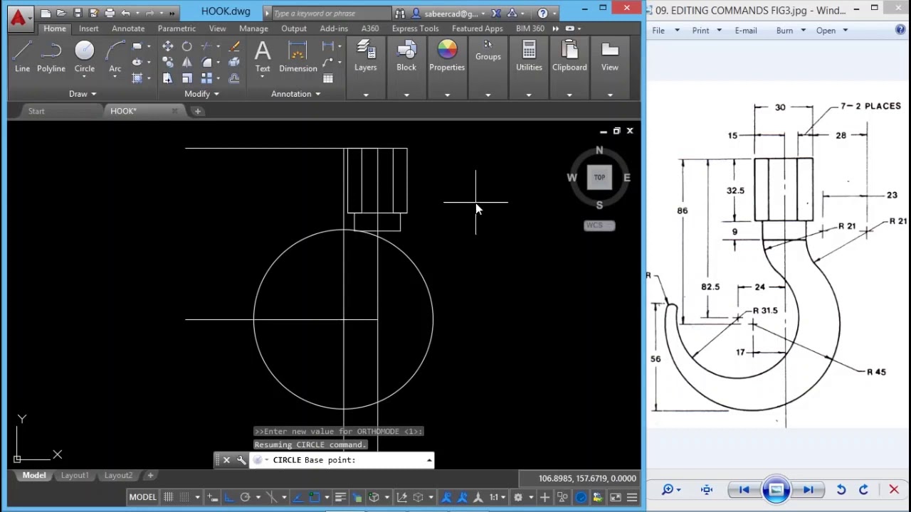 AutoCAD Lesson 17 2D Drafting Basic Commands 02 - YouTube