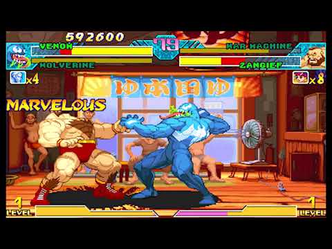 Marvel vs Capcom 1 ( Arcade ) - Venom / Wolverine Playthrough ( Aug 24, 2017 )