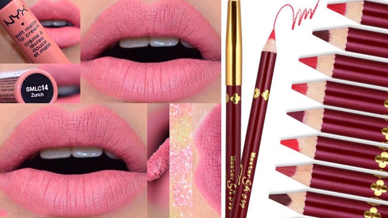 Once your lips are nice and moist, choose your lip liner and start lightly sketching with your lip liner starting from your cupid’s bow, drawing an ‘X’ shape, and then mark out the corners of your mouth by drawing arrows.When this is done, simply connect the lines.Make sure you keep the mouth relaxed and slightly open during application.