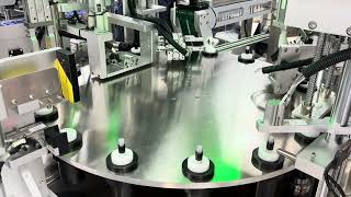 full automatic lip gloss filling capping labeling machine , lip gloss filling machine .