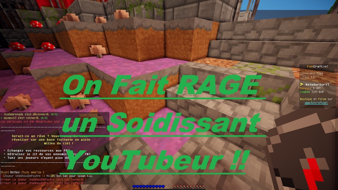 TROLL D'UN YOUTUBEUR QUI RAGE SUR FUNCRAFT V2 AVEC LES SHADER