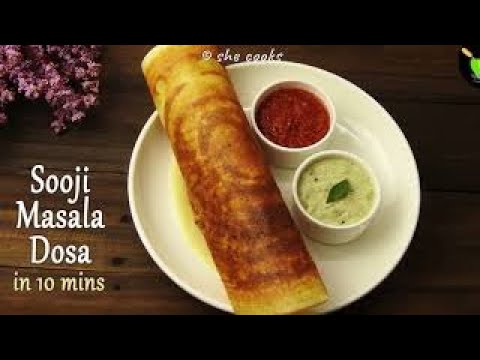 Easy Breakfast Recipe |10 mins Breakfast Recipe | Sooji Masala Dosa Recipe | Quick Breakfast Recipe | She Cooks