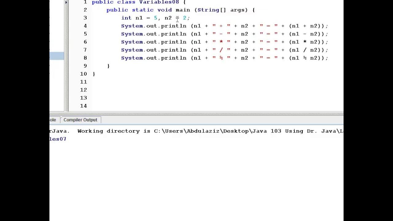 Java Level 1 Using Dr Java Lesson 04 Variables - YouTube