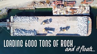 Loading a barge with 6000 tons of rock...THE FULL PROCESS