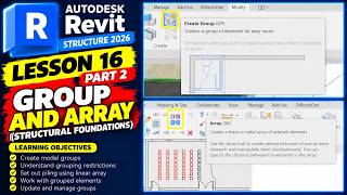 Revit Structure Certification Prep #16 | Structural Foundations Part 2 – Groups & Linear Arrays