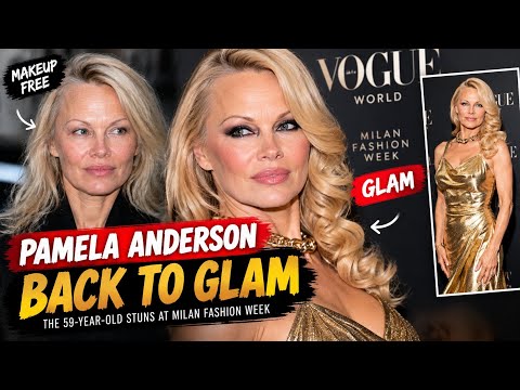 Video Pamela Anderson Returns to Glam at Milan Fashion Week — Rare Makeup Look!