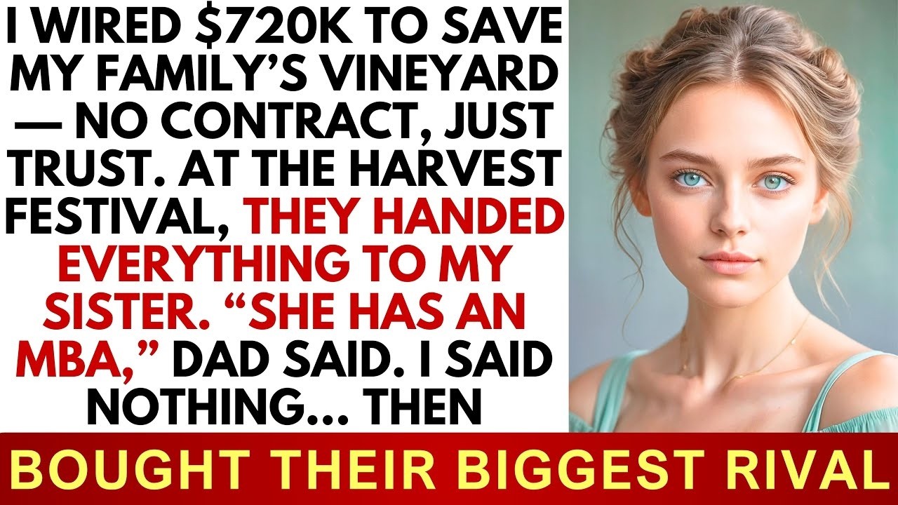 I Wired $720,000 to Save My Family’s Vineyard—They Gave It to My Sister, So I Bought Their Rival
