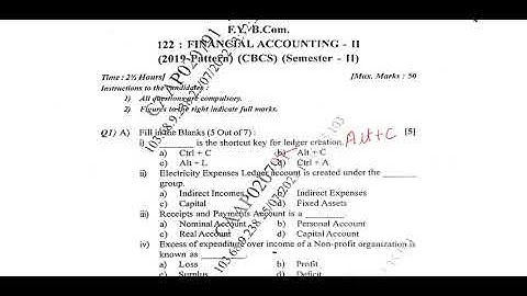 FYBCOM SPPU Financial Accounting Sem II Correct Answers of Objective TypeQuestions|Answerkeys F YA/c