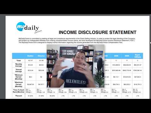 MyDailyChoice Income Disclosure Statement (Earnings Disclaimer)