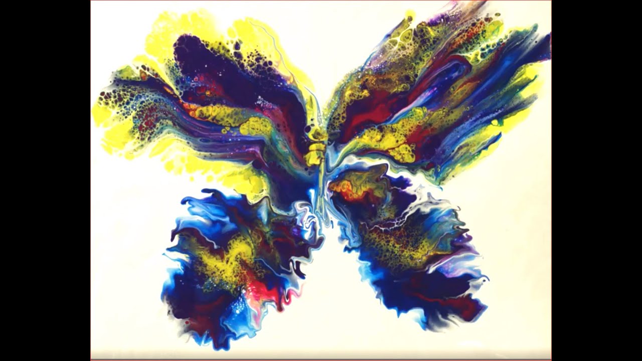 Acrylic Pouring Painting - Revers Dip Butterfly #80 - YouTube
