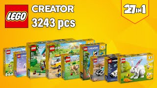 All LEGO® Creator 3in1 2023 [1HY](27in1)[3243 pcs] Step-by-Step Instructions @TopBrickBuilder