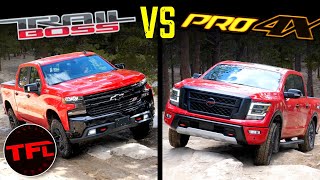 Does The New 2020 Nissan Titan Crush The Chevy Silverado Trail Boss OffRoad? One Way To Find Out!