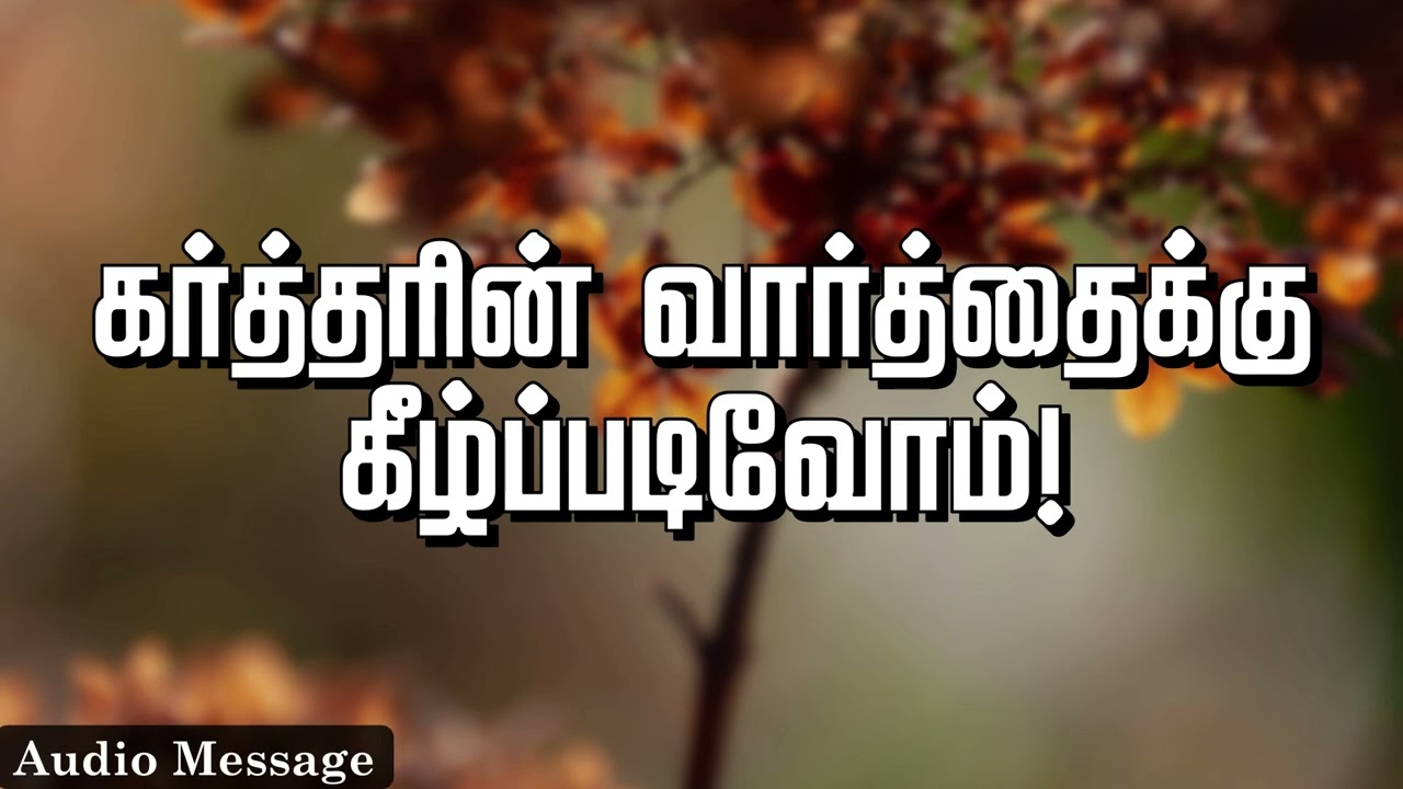 ஆவிக்குரிய சிந்தனை | கர்த்தரின் வார்த்தைக்கு கீழ்ப்படிவோம்! | Spiritual Thoughts | SYM |