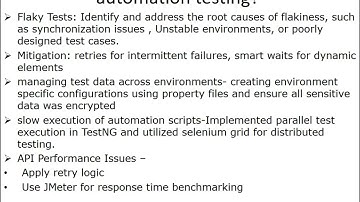Challenges faced in automation testing