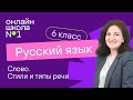 Слово. Стили и типы речи. Урок 1. Русский язык 6 класс