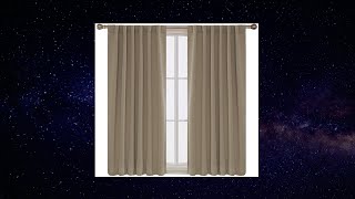 Deconovo Solid Color Back Tab Curtains Thermal Insulated Blackout