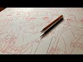 赤青鉛筆で大きい絵描くよ〜‼️