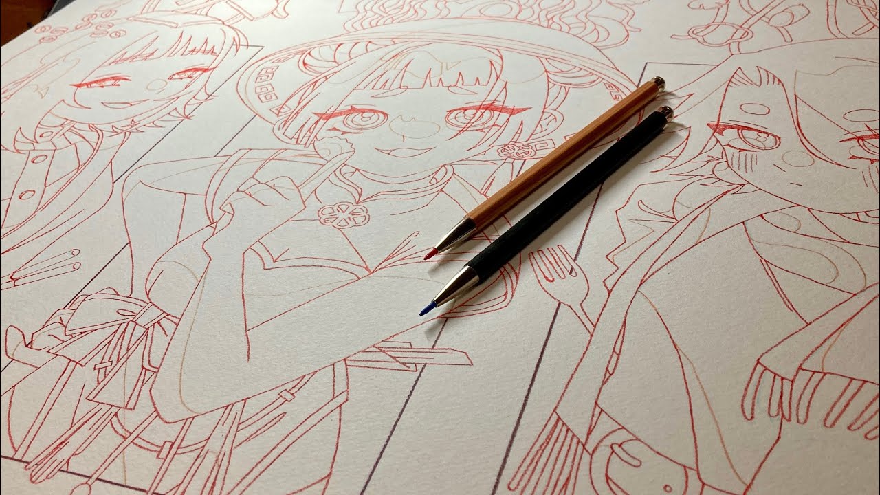 赤青鉛筆で大きい絵描くよ〜‼️ - YouTube