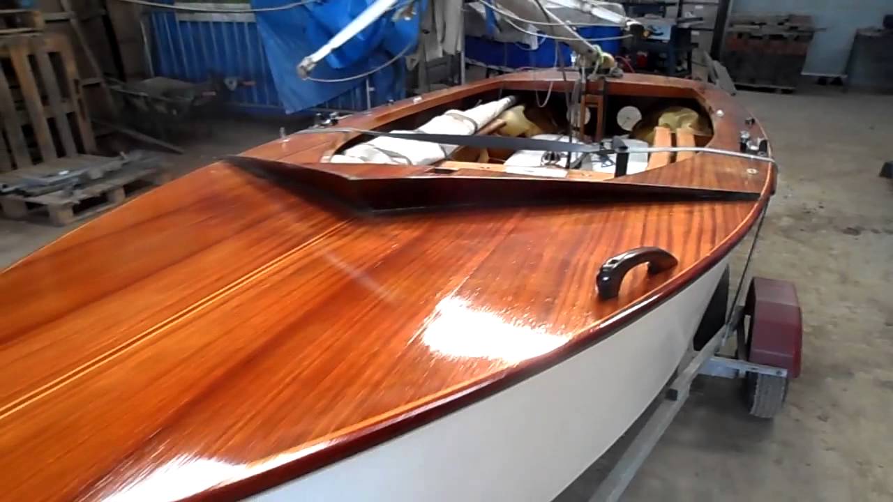 wooden wayfarer sailboat