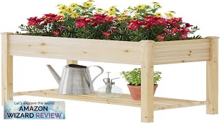GHWIE Raised Garden Bed with ShelfElevated Wooden Planter Box with LegsGarden Planter Review
