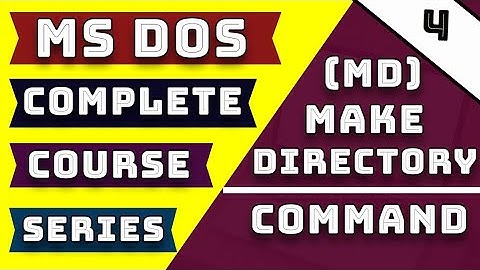 How to Learn Md or Mkdir Command in Ms Dos on Lecture Course Part-4