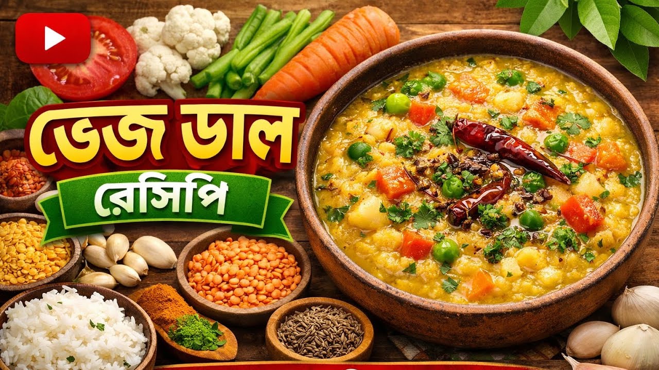 বিয়ে বাড়ির ভেজ ডাল রেসিপি | একদম নেমন্তন্ন স্টাইল স্বাদ 😋 | Bengali Veg Dal recipe 