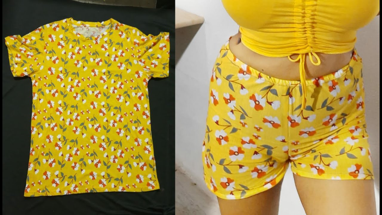 Easy Night Shorts From Tshirt Cutting and Stitching YouTube