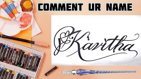 Kavitha Name Signature Calligraphy Status | How to Draw, Cursive Calligraphy with Cut Marker